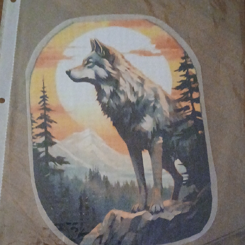 Wolf Art Print with Mountain Scene